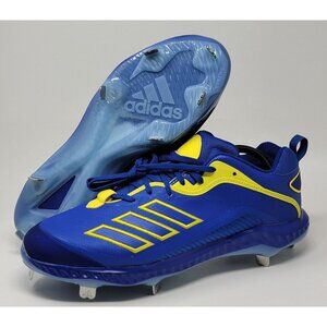 Adidas Mens Bounce Low Metal Baseball Cleats Blue Yellow GZ0451 Size 8.5